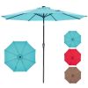 10 ft Patio Umbrella for Table, Outdoor Sun Umbrella with 32 LED Solar Lights, Lake Blue((Shipment from Walmart))