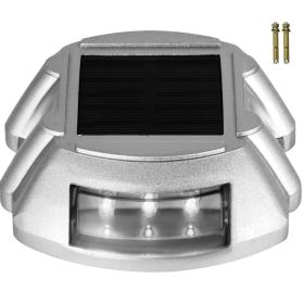 Driveway Lights 16-Pack Solar Driveway Lights Bright White with Screw Solar Deck Lights Outdoor Waterproof Wireless Dock Lights 6 LEDs for Path Warnin