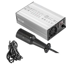 Golf Cart Battery Charger 48V Club Car Charger 15A Golf Cart Electric Charger 3 Pin Plug Round/LED Club Car Battery Charger Aluminum Shell Power Wise