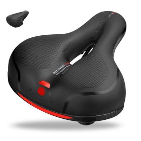 Bicycle seat cushion (red) saddle waterproof double shock absorber with mounting wrench