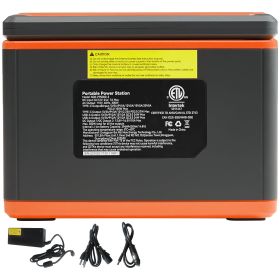 Portable Power Station, 296Wh, Backup Lithium-ion Battery Solar Powered Generator, 300W(Peak Power 600W) Pure Sine Wave AC Outlet, USB QC3.0 LED Light