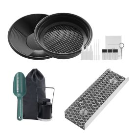 Mini Sluice Box Gold Panning Kit, 12inch Aluminum Alloy Gold Mining Equipment, 16 PCS Gold Prospecting Kit with Gold Pan, Separating Magnet