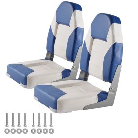 Boat Seats, 21.85" High Back Boat Seat, Folding Boat Chair with Thickened Sponge Padding and Hinge, Fold-Down Boat Captain Chairs for Fishing Boat