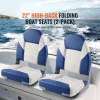 Boat Seats, 21.85" High Back Boat Seat, Folding Boat Chair with Thickened Sponge Padding and Hinge, Fold-Down Boat Captain Chairs for Fishing Boat