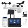 7-in-1 Wireless Weather Station with Wi-Fi, 7" TFT Colorful Display, Solar-Powered Outdoor Sensor, Indoor & Outdoor Monitoring, Includes Temperature