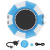 Inflatable Water Bouncer, 6.5ft Recreational Water Trampoline, Portable Bounce Swim Platform with 3-Step Ladder & Electric Air Pump