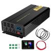 Pure Sine Wave Inverter, 2500 Watt Power Inverter, DC 12V to AC 120V Car Inverter, with USB Port, LCD Display, and Remote Controller Power Converter