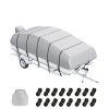 Pontoon Boat Cover, 23'-24' Waterproof Trailerable Pontoon Cover, 800D Marine Grade PU Oxford Fabric, with Motor Cover, 16 Windproof Buckle Straps