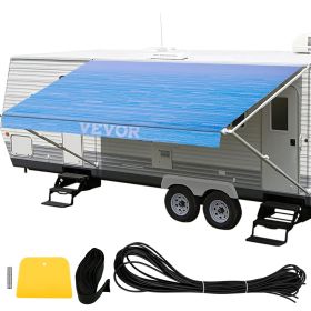 RV Awning 17\' Camper Awning Fabric, Trailer Awning Canopy Patio Camping Car Awning, Durable 15oz Vinyl Roller Tube for RV, Van, SUV