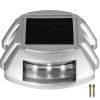 Driveway Lights 24-Pack Solar Driveway Lights Bright White with Screw Solar Deck Lights Outdoor Waterproof Wireless Dock Lights 6 LEDs for Path Warnin