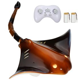 Remote Control Manta Ray Toy, 2.4GHz High Simulation Robot Manta Ray with Light, 2 Rechargeable Batteries, for Pool, Bathtub or Lake