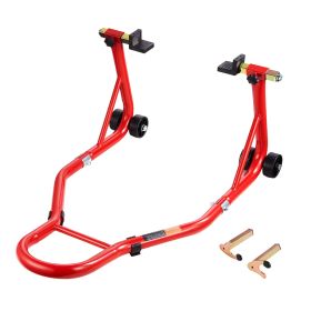 Motorcycle Rear Wheel Stand, 850 LBS Load Capacity Heavy Duty Rear Wheel Stand with U + L Fork Swingarm Spool, Adjustabe Motorcycle Lift Jack Stand