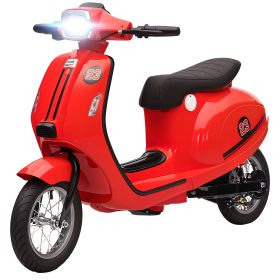24V Kids Motorcycle with 3-Speed, Electric Motorcycle with Rear Suspension and LED Lights for 8-12 Years Old, Red