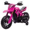 6V Kids Motorcycle with Training Wheels, Horn & Start Sound, for 3-8 Years, Pink