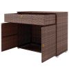 Outdoor Storage Cabinet, Waterproof PE Rattan Cabinet with Drawer for Indoor, Outdoor Swimming Pool, Mixed Brown