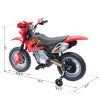 6V Kid Electric Ride On Motorcycle Powered Dirt Bike Battery Scooter For 3-6 Year Old Kids Toddlers W/ Training Wheels Red