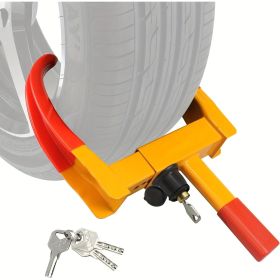 Stainless steel heavy duty tire lock. Nine-hole adjustable. Fits cars, trucks, RVs, trailers, bikes, motorcycles