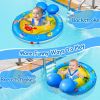 Baby Pool Swimming Float with Removable Canopy & Adjustable Seat - UPF50+ Sun Protection
