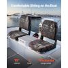 Boat Seat, Low Backrest, Folding Fishing Boat Seat with Thickened Sponge Cushion & PU Polyester Fabric, Strong PP Frame, Flip Up Boat Seat for Boats