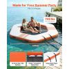 Inflatable Floating Dock, 8.5x8.5 FT Inflatable Dock Platform, Non-Slip Water Mat with Portable Carrying Bag & Detachable Ladder