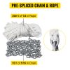 Anchor Rode and Chain, 15' x 5/16" Boat Anchor Chain, 1/2" x 200' Nylon Rope, 2.2T Chain Tension Galvanized Steel Chain