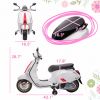Vespa Licensed Kids Motorcycle 6V Toddler Motorcycle with Music, FM Radio, Headlight for 3-6 Years, WHite