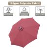 9 FT 8 ribs Outdoor Solar Patio Umbrella LED Table Umbrellas with LED Strip Lights & Hub Light, Aluminum Frame(No shipment on weekends)