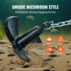 River Anchor, 30 LBS Boat Anchor Cast Iron Black Vinyl-Coated, Marine Grade Mushroom Anchor for Boats Up To 30 ft
