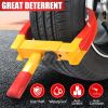 Stainless steel heavy duty tire lock. Nine-hole adjustable. Fits cars, trucks, RVs, trailers, bikes, motorcycles