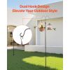 Double Shepherds Hooks for Outdoor, 8 Pack 108 Inch Heavy Duty Bird Feeder Pole, 3/4 Inch Thick Garden Hooks for Hanging Hummingbird Feeder