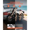 Motorcycle Carrier, 500 lbs Capacity, Heavy Duty Steel Hitch Mount Rack with Anti-Tilt Lock Device, Straps & Stabilizer