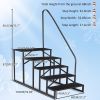 5 Step Ladder with Handrail, Swimming Pool Ladder Above Ground, 660 lb Load Capacity RV Steps with Anti-Slip Panel