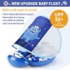 Infant Pool Float with Sun Canopy Inflatable Baby Swimming Floatie with Sponge Safety Bottom Support Water Toys Swim Trainer (Blue, Large)