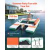 Inflatable Floating Dock, 8 x 6 FT Inflatable Dock Platform, Non-Slip Water Air Mat with Portable Carrying Bag and Detachable Ladder
