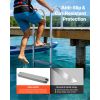 Removable Dock Ladder, 4 Steps, Aluminum Alloy Pontoon Boat Swim Ladder, with Non-Slip Wide PP Steps, 500 lbs Weight Capacity, Quick Release Design