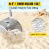 Metal Detector Sand Scoop, Stainless Steel Metal Detecting Beach Scoop Scoops, 10 MM Hole Beach Metal Detector Scoop Shovel