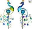 Garden Solar Lights Decorative, 2 Pack Metal Peacock Solar Lights Stake for Outdoor Garden Patio Yard Lawn Decorations