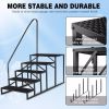 5 Step Ladder with Handrail, Swimming Pool Ladder Above Ground, 660 lb Load Capacity RV Steps with Anti-Slip Panel