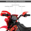 6V Kid Electric Ride On Motorcycle Powered Dirt Bike Battery Scooter For 3-6 Year Old Kids Toddlers W/ Training Wheels Red