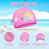 2 Pack Kids Swim Caps for Girls Boy Aged 9-15, Waterproof Bathing Cap for Long and Short Hair