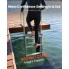 Retractable Dock Ladder, 4 Steps, Aluminum Alloy Pontoon Boat Swim Ladder with Auto-Lift Float, Non-Slip Wide Steps, 500 lbs Weight Capacity