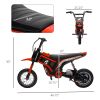 Electric Dirt Bike with Twist Grip Throttle, 24V 350W Off-Road Electric Motorcycle with Brake, Music Horn, for Ages 13+ Years, Red