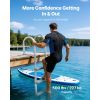 Removable Dock Ladder, 3 Steps, Aluminum Alloy Pontoon Boat Swim Ladder, with Non-Slip Wide PP Steps, 500 lbs Weight Capacity, Quick Release Design