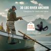 River Anchor, 30 LBS Boat Anchor Cast Iron Black Vinyl-Coated, Marine Grade Mushroom Anchor for Boats Up To 30 ft