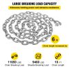Anchor Chain, 10' x 5/16" Galvanized Steel Chain, 3/8" Anchor Chain Shackle, 11650lbs Anchor Lead Chain Breaking Load