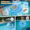 Baby Pool Float with Canopy, Inflatable Baby Swim Float with UPF50+ Sun Protection, Infant Pool Float with Toy Play Console,Safety Handles & Leashes