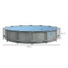 Round Above Ground Pool, Metal Frame Pool with Cartridge Filter Pump and Repair Patch, 14' x 33", Gray Wicker