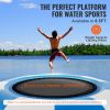 Inflatable Water Bouncer, 6.5ft Recreational Water Trampoline, Portable Bounce Swim Platform with 3-Step Ladder & Electric Air Pump