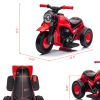 Ride On Motorcycle, 6V Ride on Bubble Car, 3 Wheeled Electric Motorcycle for Kids w/ LED Headlight, Music, Red