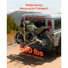 Motorcycle Carrier, 500 lbs Capacity, Heavy Duty Steel Hitch Mount Rack with Anti-Tilt Lock Device, Straps & Stabilizer
